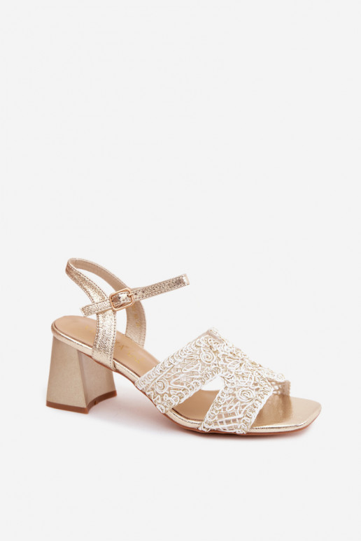 Sandales à talons dorées pour femmes Vinceza 20282