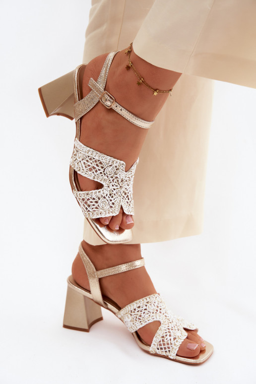 Sandales à talons hauts pour femme Vinceza 20282 couleur dorée