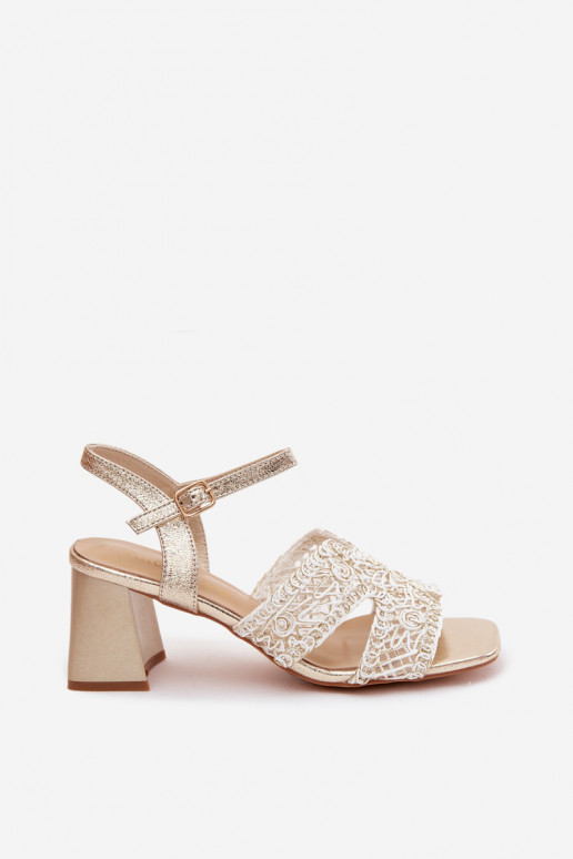 Sandales à talons dorées pour femmes Vinceza 20282