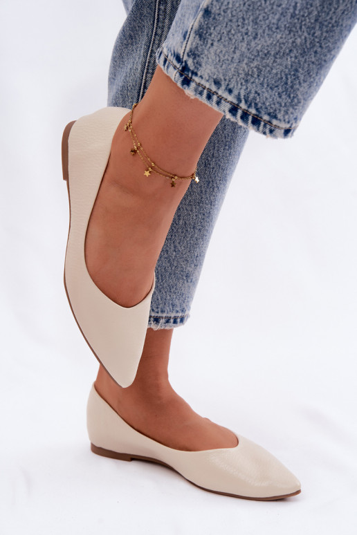 Ballerines en simili cuir couleur sable Nelisa