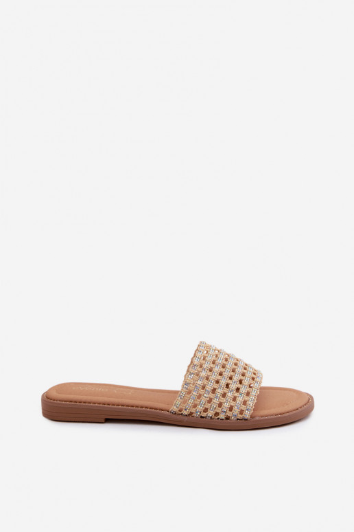 Chaussons couleur sable avec détails brillants Fendi