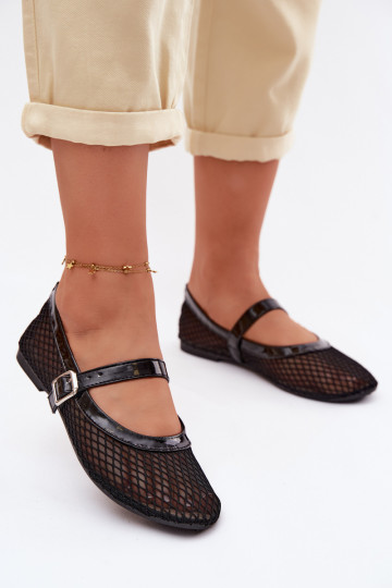 grille Ballerines avec des sangles couleur noire Gaia 2