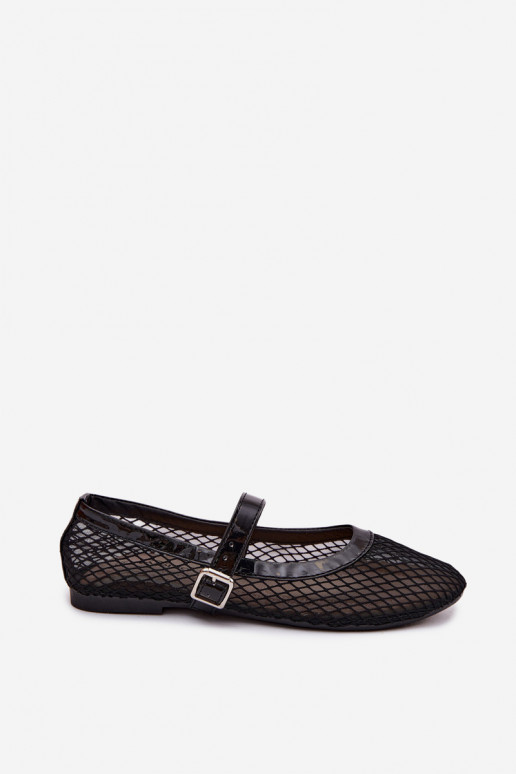 Ballerines en mesh noires avec brides Gaia