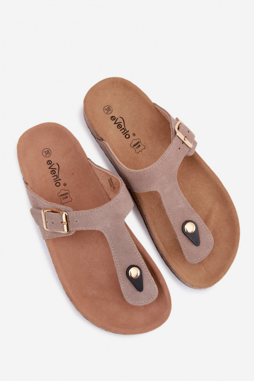 Chaussons en faux daim sable avec boucles dorées Honey