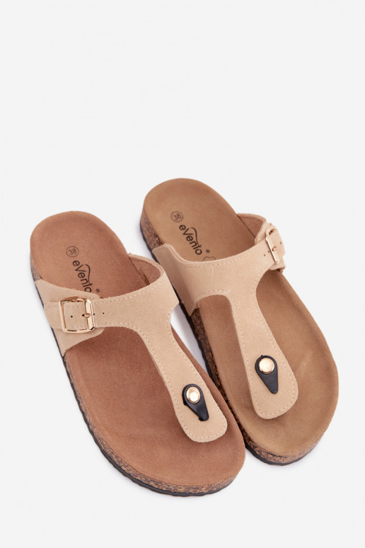 Chaussons en faux daim sable avec boucles dorées Honey