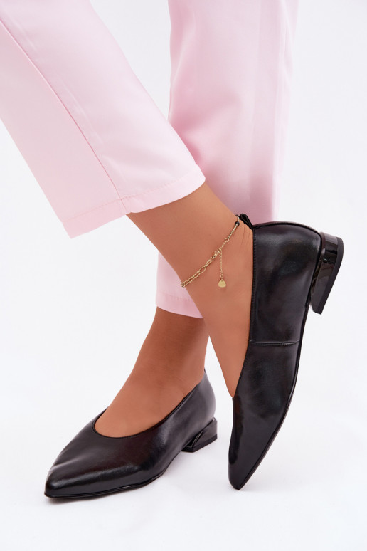 Ballerines avec des talons larges couleur noire Hoshi