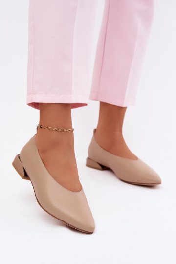Ballerines avec des talons larges beige Hoshi