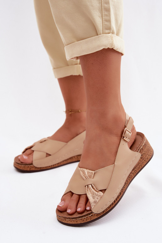 Sandales confortables pour femmes avec une plateforme beige Iggy