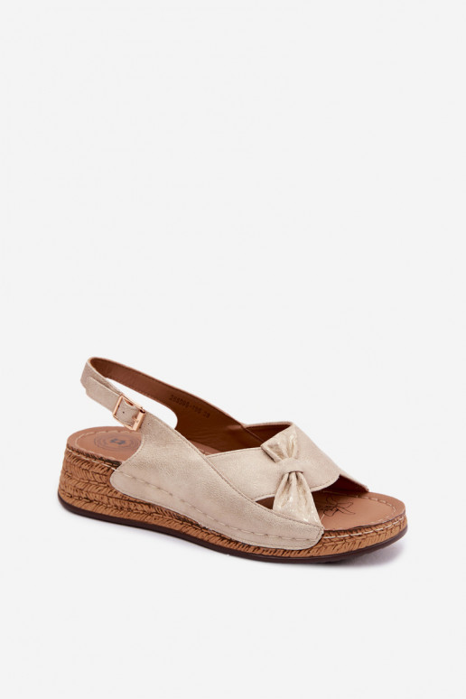 Sandales confortables pour femmes avec une plateforme couleur dorée Iggy