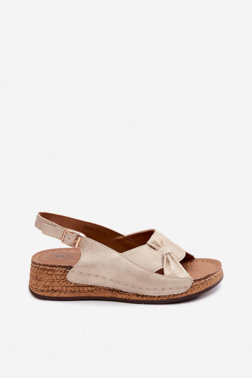 Sandales confortables pour femmes avec une plateforme couleur dorée Iggy