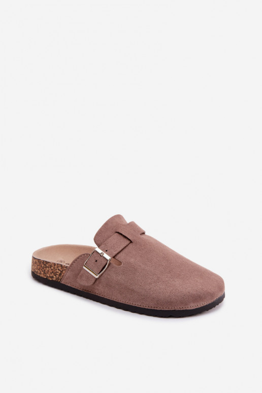 Chaussons Sabots Féminin avec boucles beige Lacey