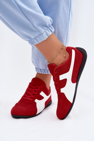 Chaussures modèle baskets Féminin couleur rouge Il fautple 2