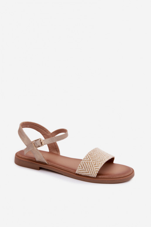 Sandales pour femmes avec des talons larges couleur dorée Lumina