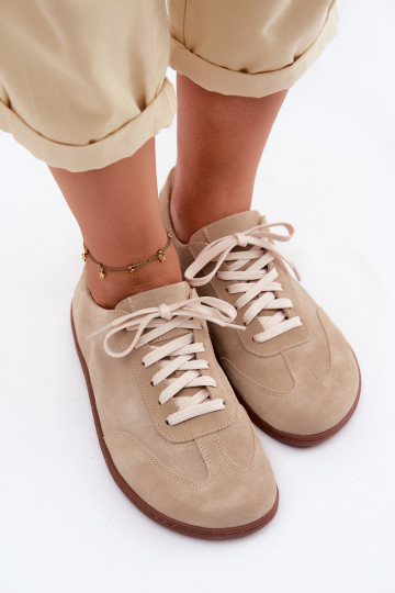 Chaussures décontractées en daim synthétique Barefoot Zazoo N1243 couleur sable