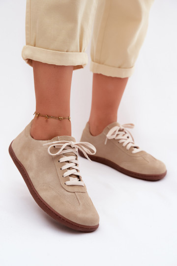 Chaussures décontractées en daim synthétique Barefoot Zazoo N1243 couleur sable 2