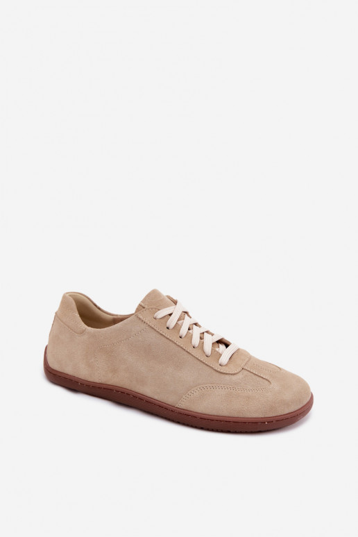Peau en daim Chaussures de loisirs Barefoot Zazoo N1243 beige
