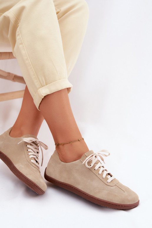 Chaussures décontractées en daim synthétique Barefoot Zazoo N1243 couleur sable