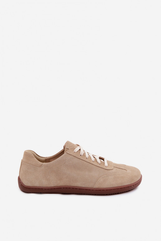 Peau en daim Chaussures de loisirs Barefoot Zazoo N1243 beige