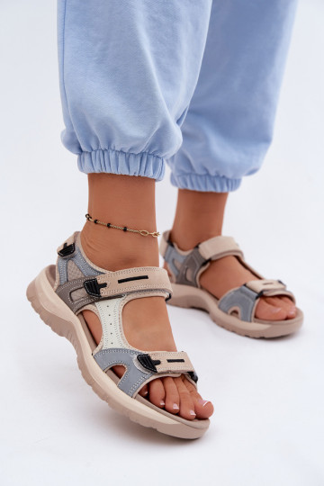 Sandales sportives pour femmes McKeylor 95414 sable-bleu 2