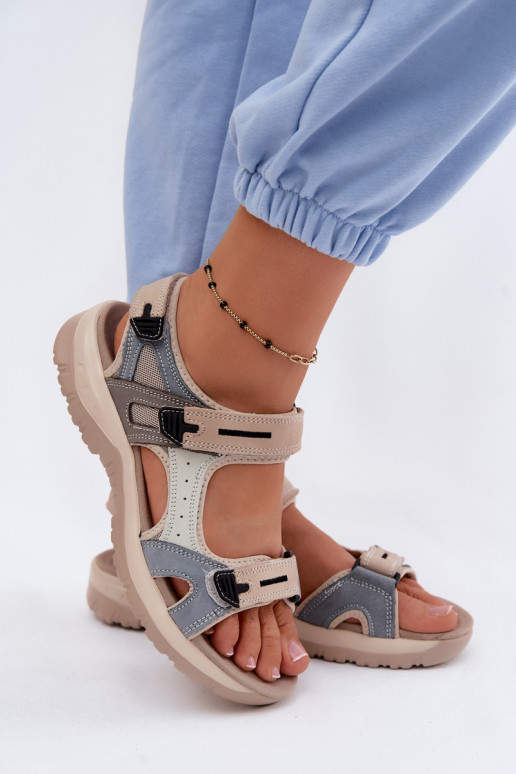 Sandales sportives pour femmes McKeylor 95414 sable-bleu