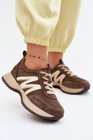 en daim Chaussures modèle baskets Féminin avec une plateforme Vinceza 41521 marron 2