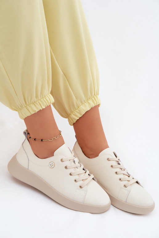 Chaussures en cuir Vinceza 41508 ivoire