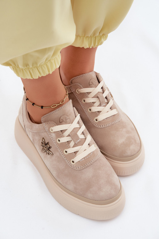 Chaussures en daim synthétique avec plateforme Vinceza 41523 couleur sable