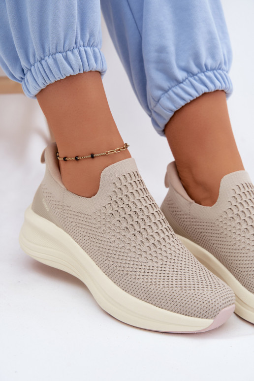 Un modèle convaincant Chaussures modèle baskets Féminin  Kobbo 102424 beige