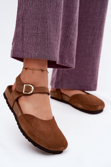 Peau Sandales femme en daimZakrytymi Palcami Il fautciejka H7365-02 marron 2