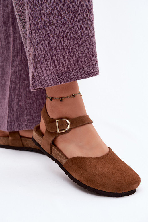 Peau Sandales femme en daimZakrytymi Palcami Il fautciejka H7365-02 marron