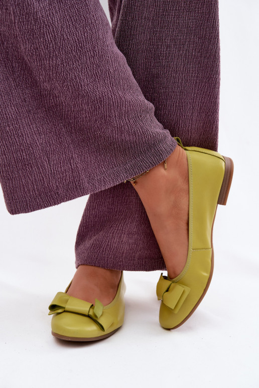 Ballerines avec nœuds en couleur citron vert
