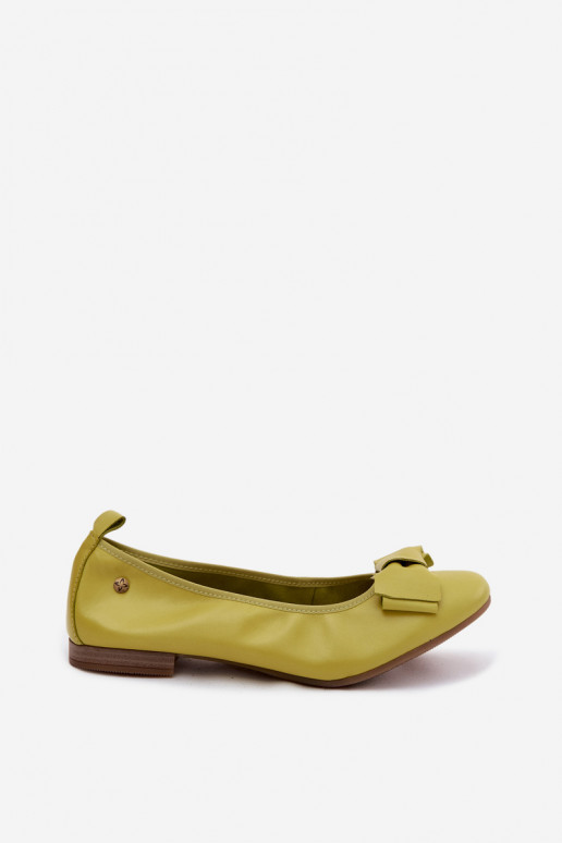 Ballerines avec nœuds en couleur citron vert