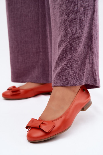 Ballerines avec des rubans Il fautciejka P6802-18 couleur orange