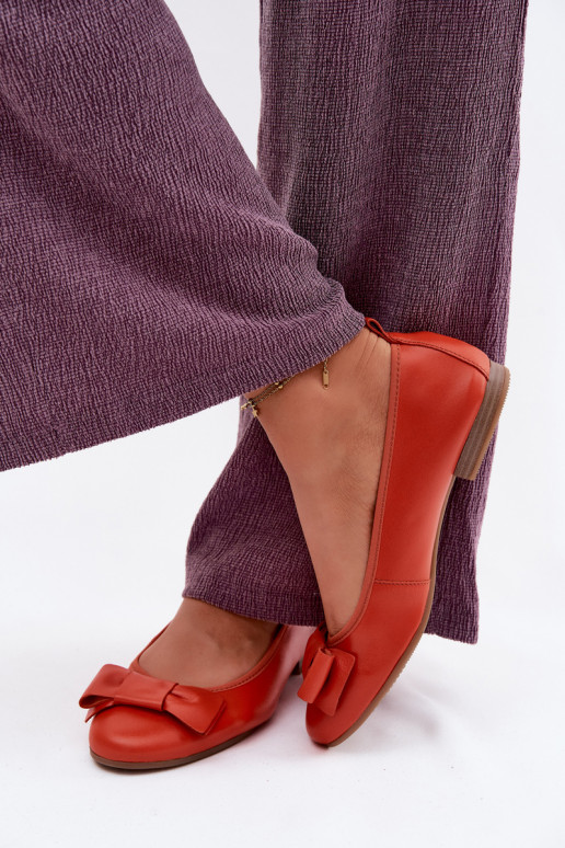 Ballerines avec nœuds en couleur orange