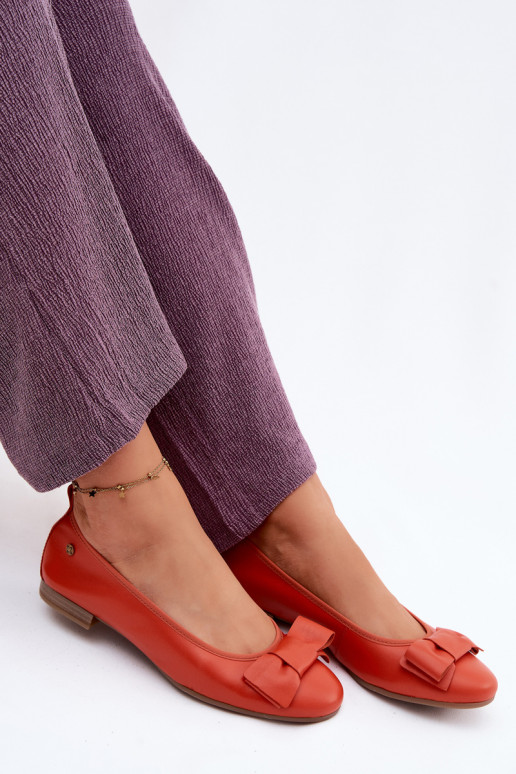 Ballerines avec nœuds en couleur orange