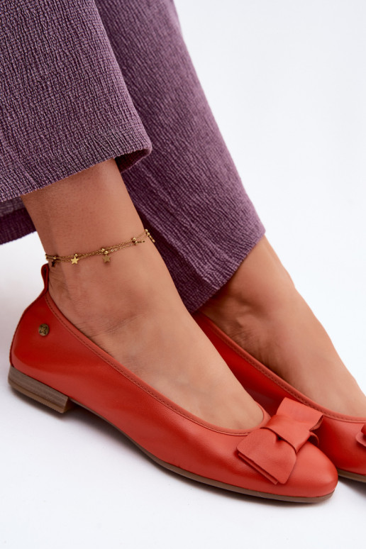 Ballerines avec des rubans Il fautciejka P6802-18 couleur orange