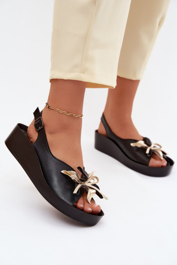 Sandales pour femmes avec ornements S.Barski KV61-6045 couleur noire 2