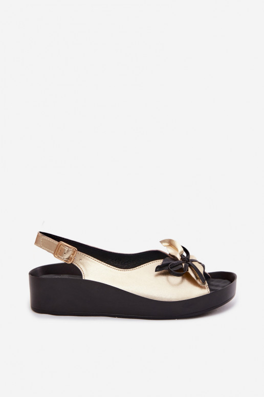 Sandales pour femmes avec ornements S.Barski KV61-6045 couleur or