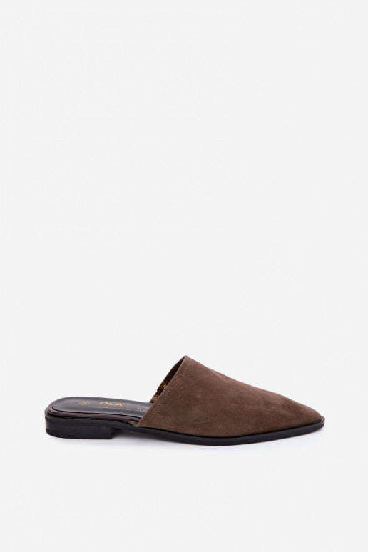 Mules en daim D&A JC61-1004 kaki