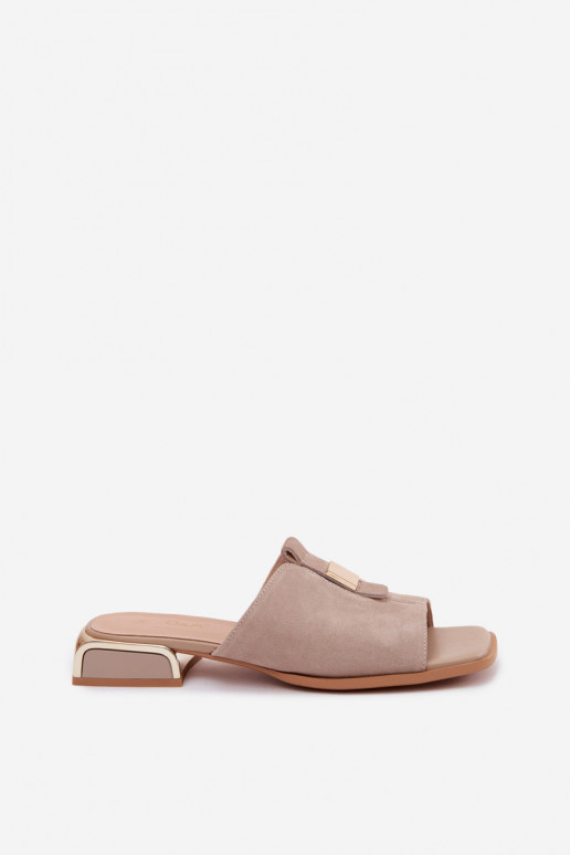Chaussons en daim élégants D&A JC61-1002 couleur sable