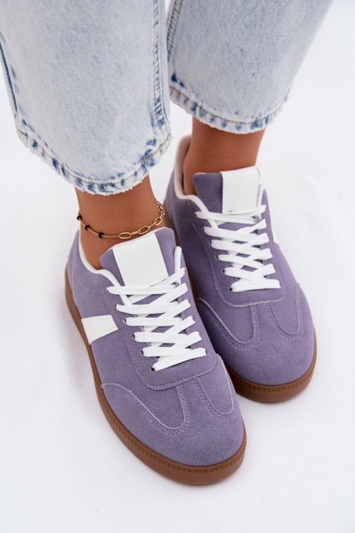 Baskets avec imitation de daim synthétique violet Calira