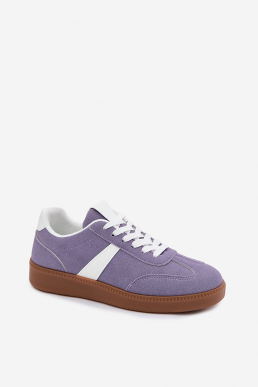 Chaussures modèle baskets FémininImitacji en daimu Couleur violette Calira