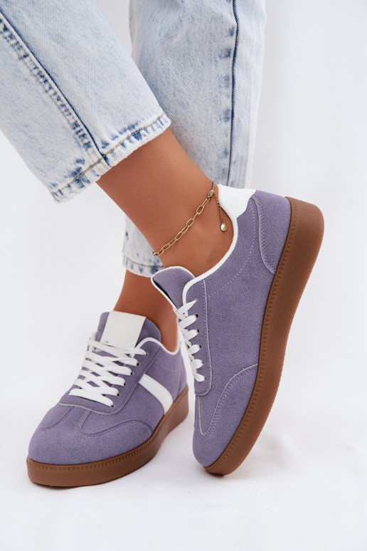 Baskets avec imitation de daim synthétique violet Calira