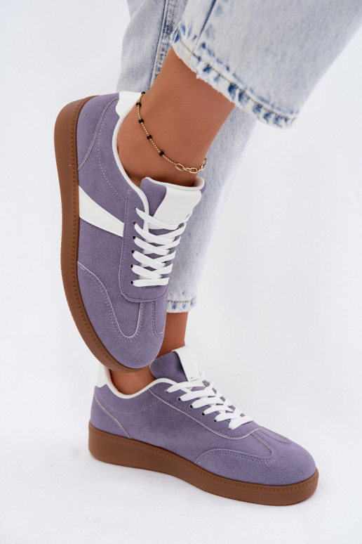 Baskets avec imitation de daim synthétique violet Calira