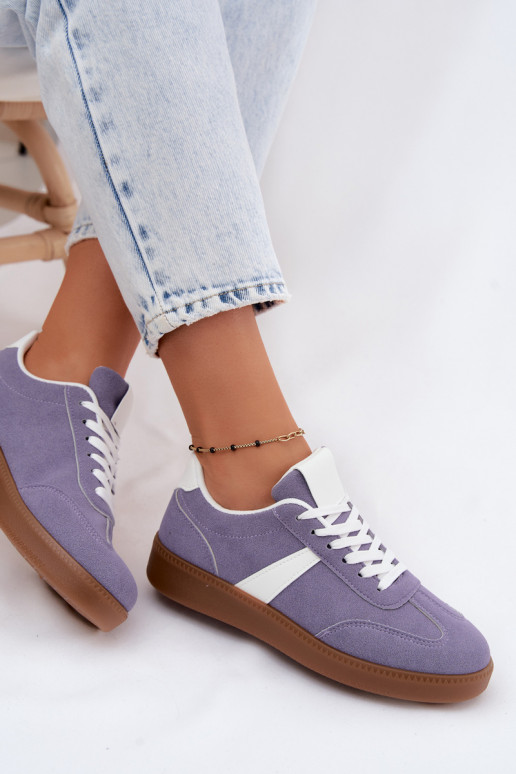 Chaussures modèle baskets FémininImitacji en daimu Couleur violette Calira