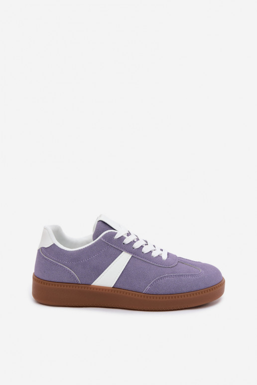 Baskets avec imitation de daim synthétique violet Calira