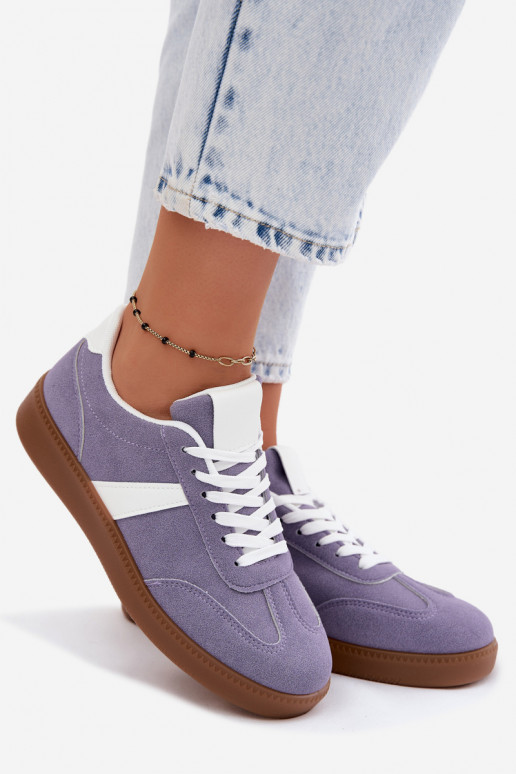 Chaussures modèle baskets FémininImitacji en daimu Couleur violette Calira