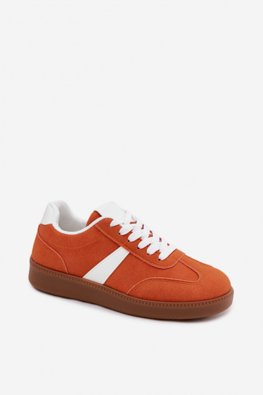 Baskets avec imitation de daim synthétique orange Calira