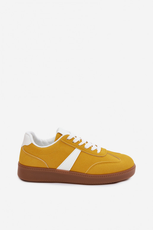 Baskets avec imitation de daim synthétique jaune Calira