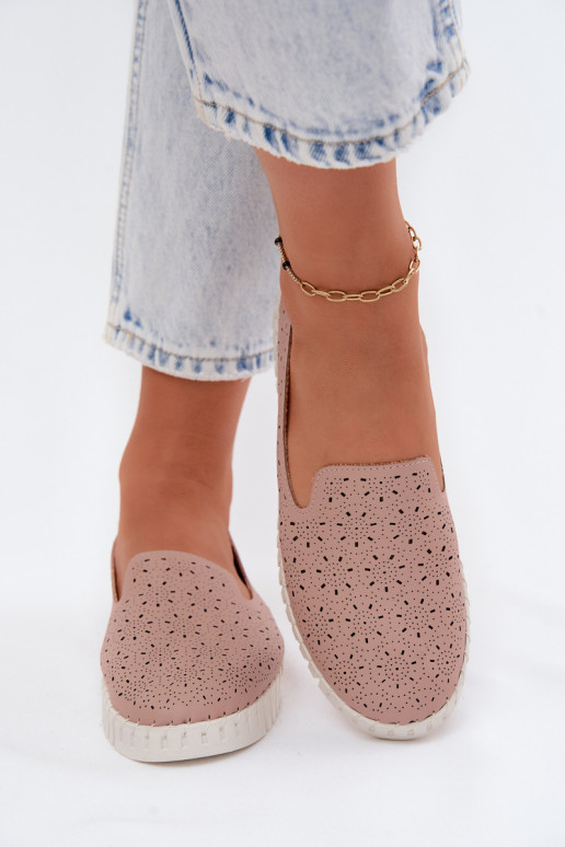 Chaussures à enfiler perforées roses Salty